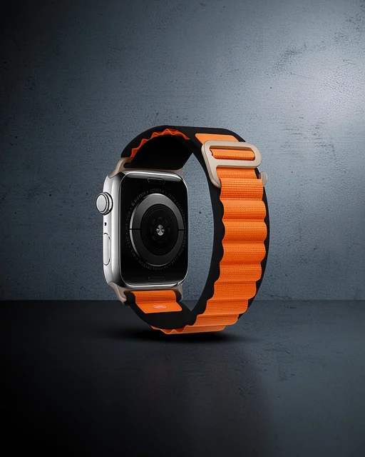 Apple Watch Ultra 49mm Mountain Kordon (saat Değildir) - Siyah-turuncu