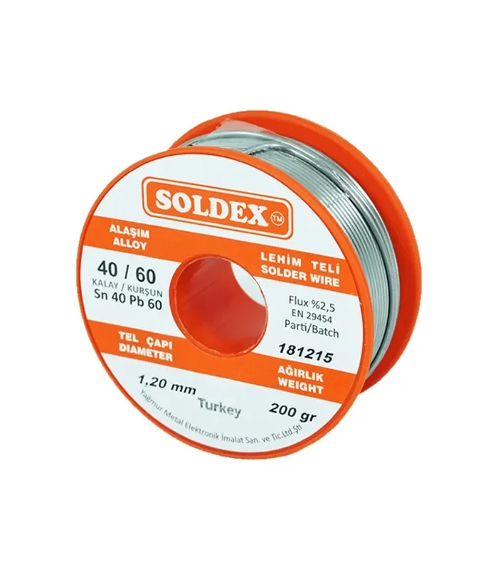 40-60 Lehim Teli 200 Gr 1.2 mm - Sn:40 / Pb:60