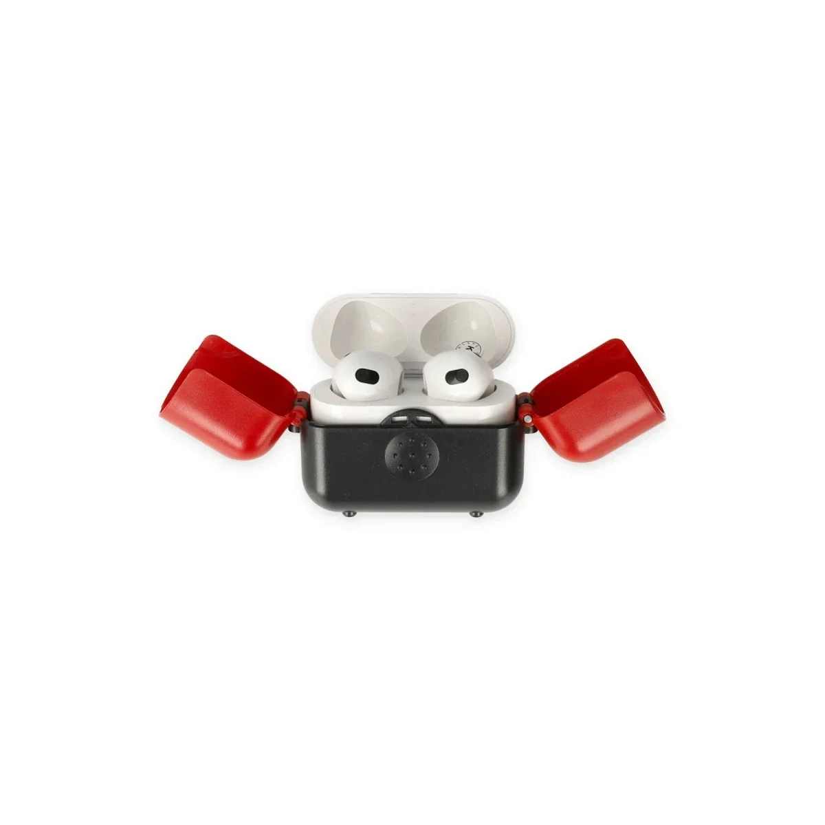 Apple Airpods 3 (3.nesil) Basmalı Kılıf - Siyah-Kırmızı görsel 3