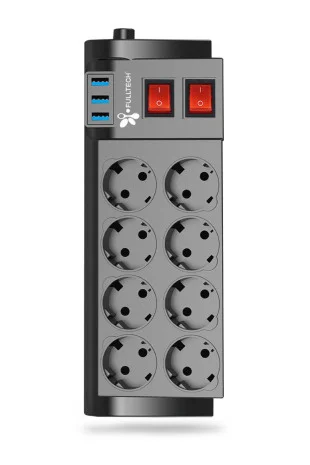 Fulltech FTR-08 8’li Termal Akım Korumalı Priz görsel 2