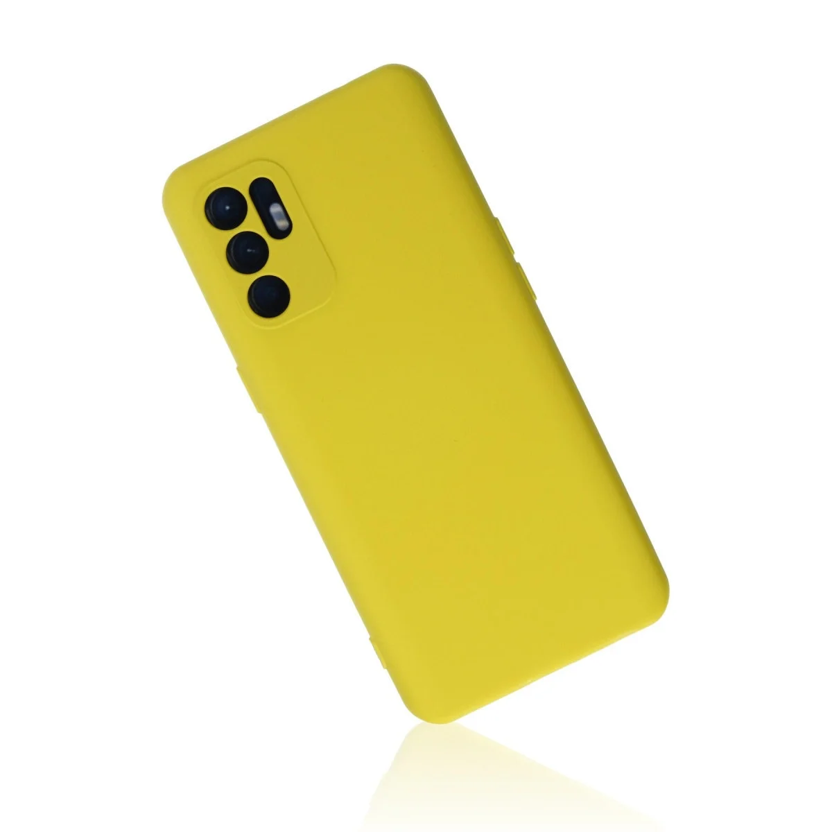 Oppo Reno 6 Kılıf Nano İçi Kadife Silikon - Sarı1 görsel 2