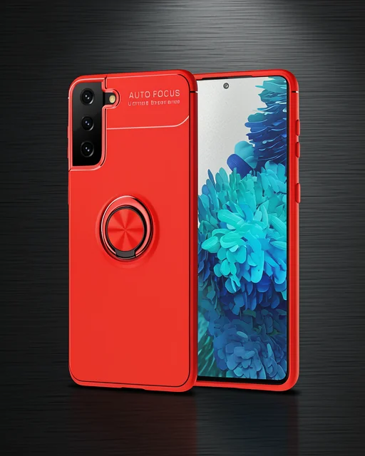 Samsung Galaxy S21 Plus Kılıf Range Yüzüklü Silikon - Kırmızı