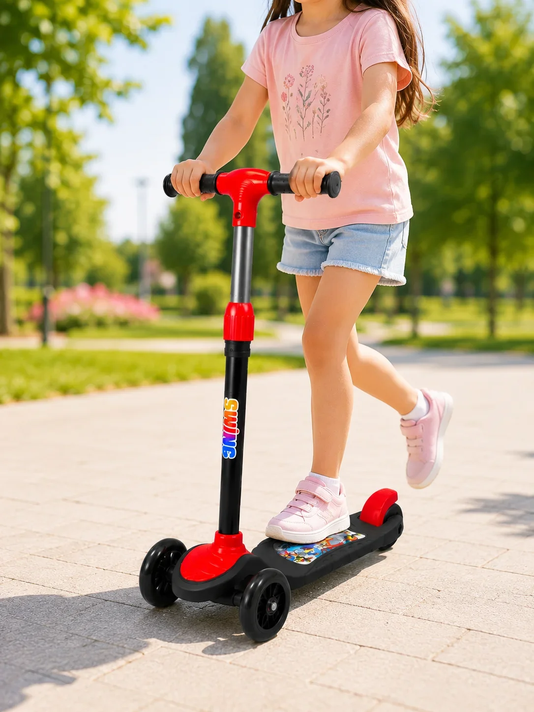 Çocuk Skuteri 3 Tekerlekli Geniş Basma Alanlı Ayarlanabilir Boy Scooter görsel 2