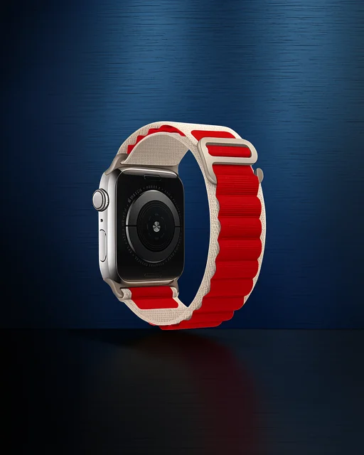 Apple Watch 42mm Mountain Kordon - Beyaz-kırmızı