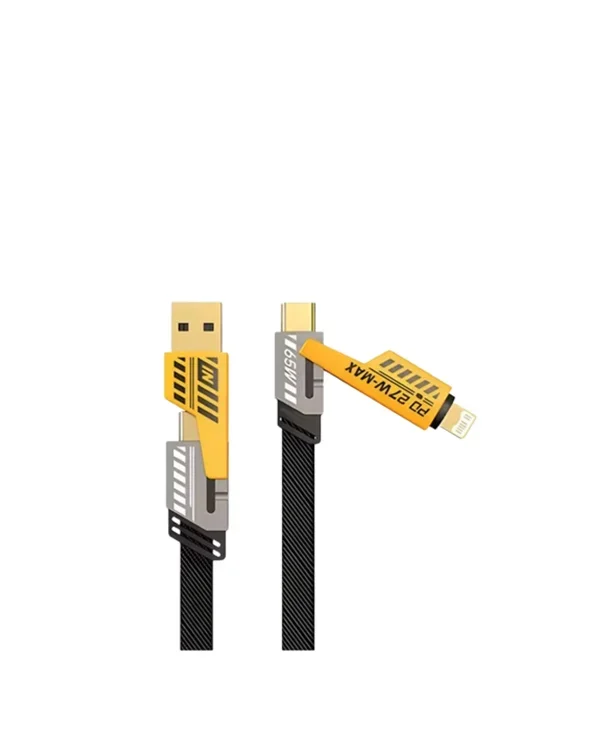 65W 4'ü 1 Arada Çoklu Şarj Kablosu – USB-C, USB-A, Lightning, Veri ve Şarj Desteği Yeni Nesil görsel 2