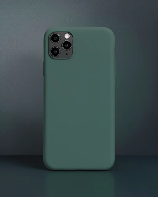 Apple İphone 11 Pro Max Kılıf Nano İçi Kadife Silikon - Koyu Yeşil