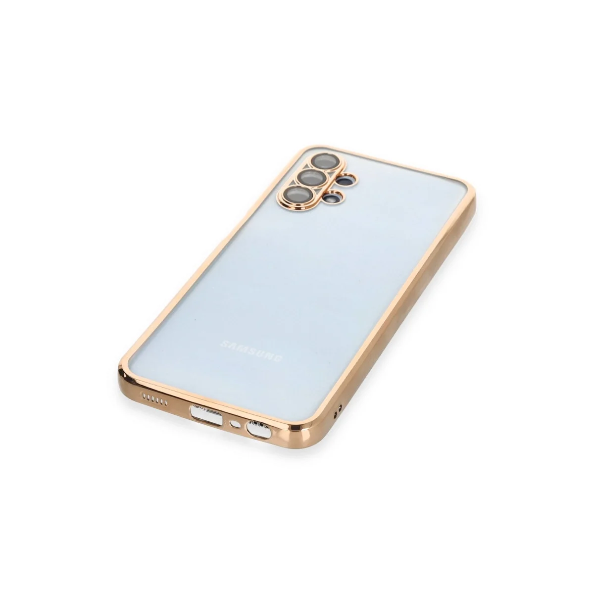 Samsung Galaxy A13 4g Kılıf Razer Lensli Silikon - Gold görsel 4