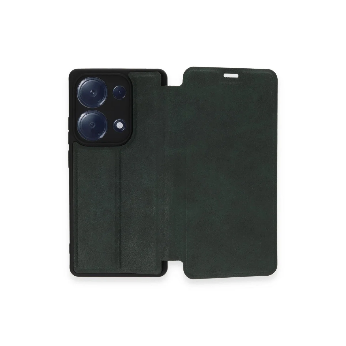 Xiaomi Redmi Note 13 Pro 4g Kılıf Flip Cover - Koyu Yeşil görsel 5