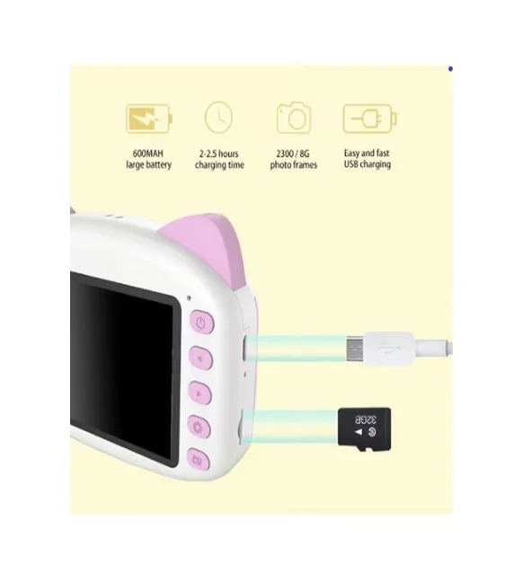 X900 Dijital Çocuk Fotoğraf Makinesi Selfie Kamera 3.5 İnç Dijital Çocuk Kamerası 1080p (mavi) görsel 6