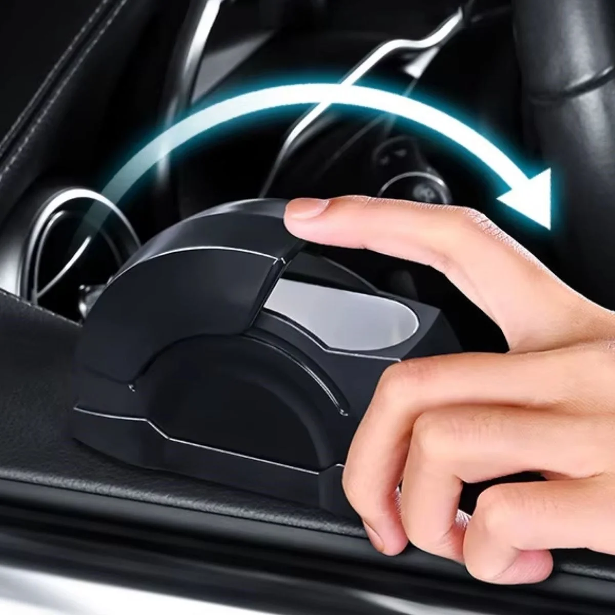 Araç İçi Salyangoz Küllük – Sürgülü Kapaklı, Metal Hazneli, Koku Yayılımını Azaltmaya Yardımcı Kapı Koluna Takılabilen Otomobil Küllüğü görsel 3