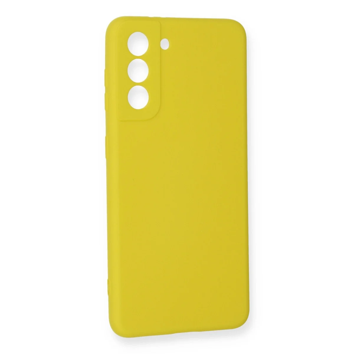 Samsung Galaxy S21 Fe Kılıf Nano İçi Kadife Silikon - Sarı görsel 3