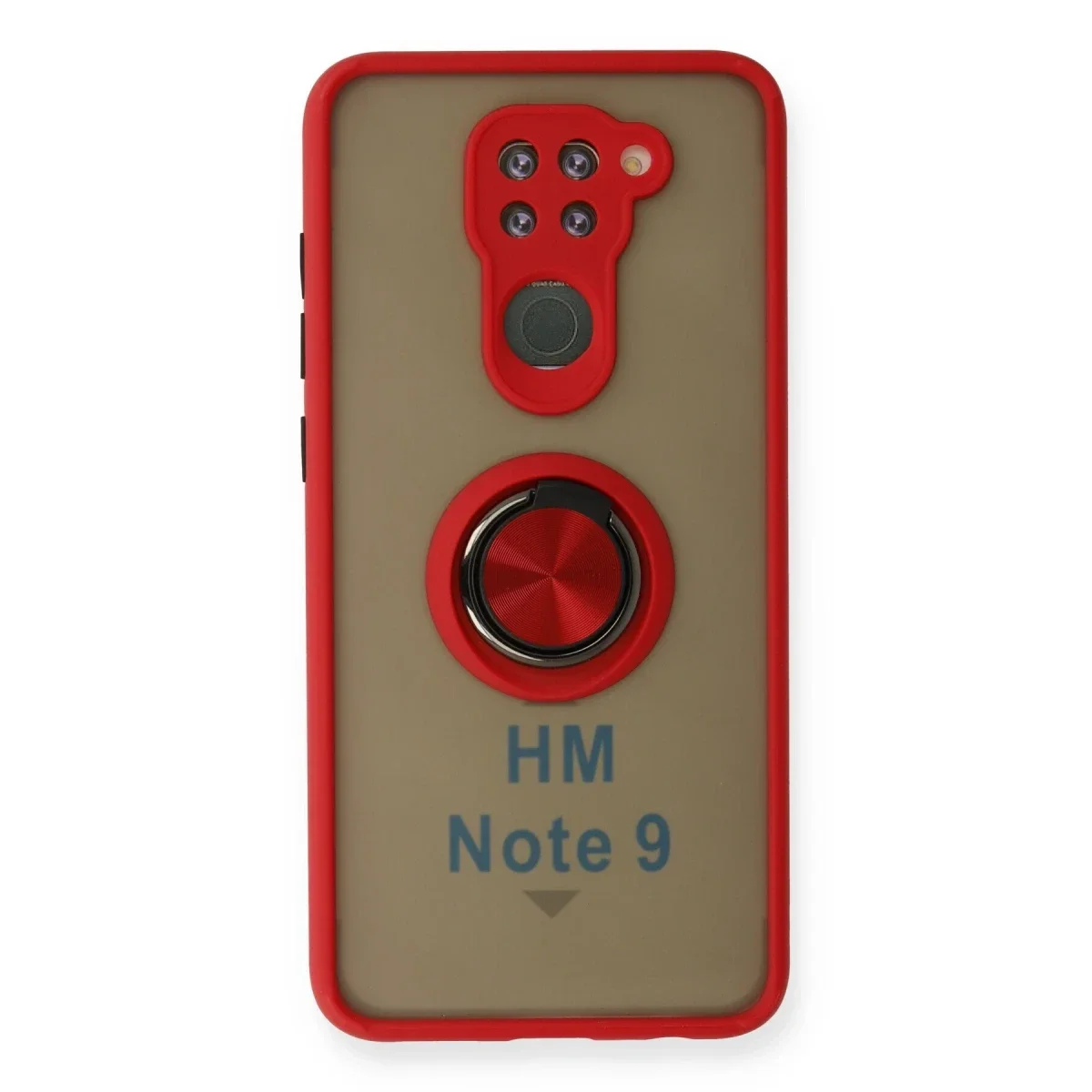 Xiaomi Redmi Note 9 Kılıf Montreal Yüzüklü Silikon Kapak - Kırmızı