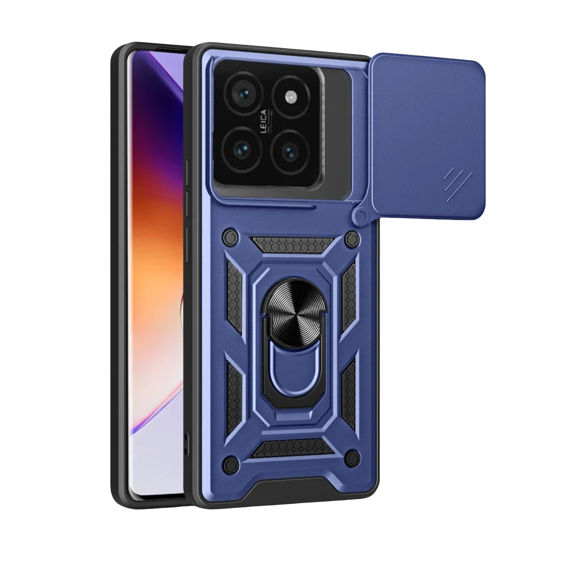 Xiaomi Mi 14T Pro Kılıf Pars Lens Yüzüklü Silikon - Lacivert