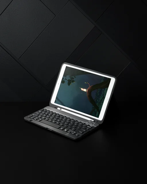 Apple İpad Pro 11 (2024) Kılıf Kc01 Smart Klavyeli Tablet Kılıfı - Siyah