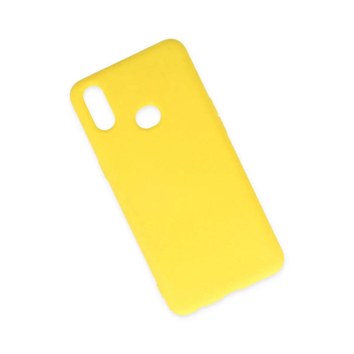 Samsung Galaxy A10s Kılıf Nano İçi Kadife Silikon - Sarı görsel 2