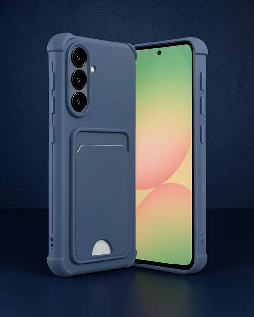Samsung Galaxy A36 Kılıf Kelvin Kartvizitli Silikon - Lacivert