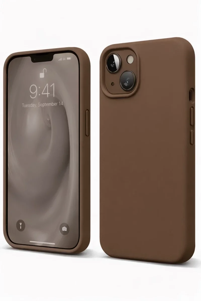 Apple iPhone 14 Kılıf First Silikon - Kahverengi