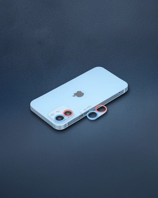 Apple İphone 11 Renkli Kamera Lens Koruma Cam - Pembe-mavi