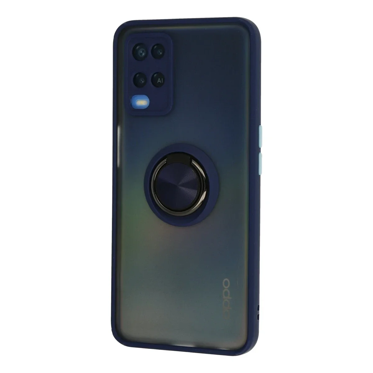Oppo A54 4G Kılıf Montreal Yüzüklü Silikon Kapak - Lacivert görsel 2