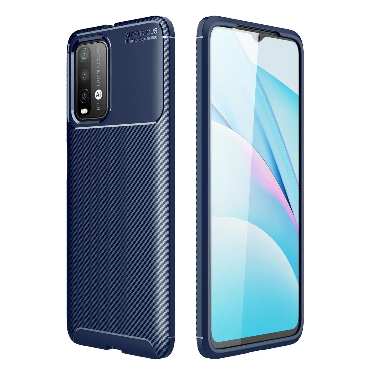 Xiaomi Redmi 9T Kılıf Auto Focus Karbon Kapak - Lacivert