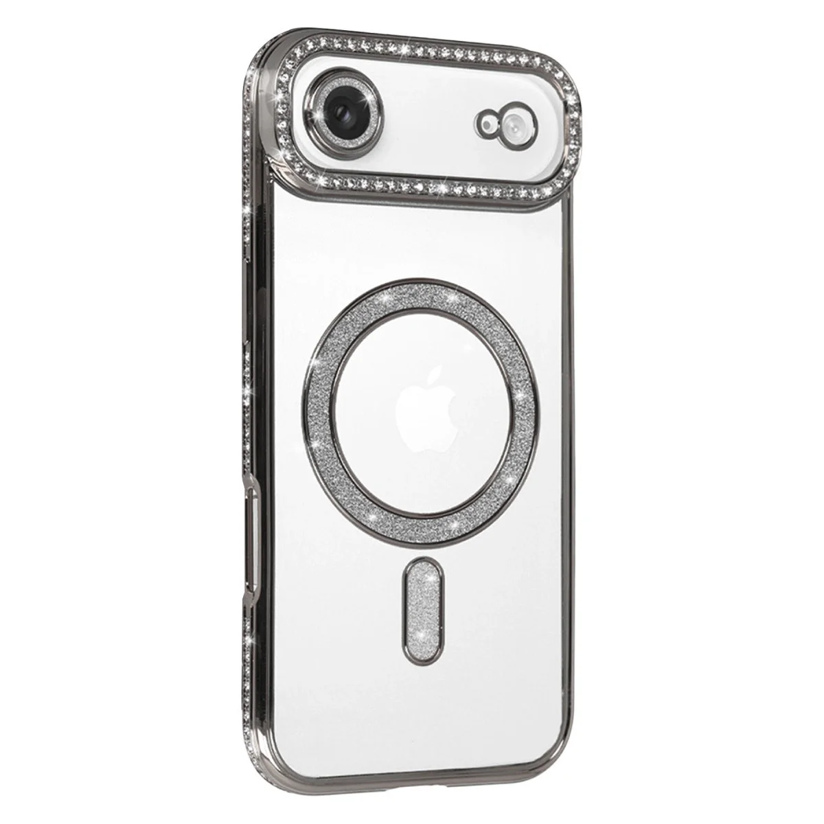 Apple İphone 17 Air Joke Simli Magneticsafe Kılıf - Gümüş görsel 2