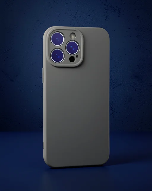 Apple İphone 15 Pro Max Kılıf Nano İçi Kadife Silikon - Titan Gri