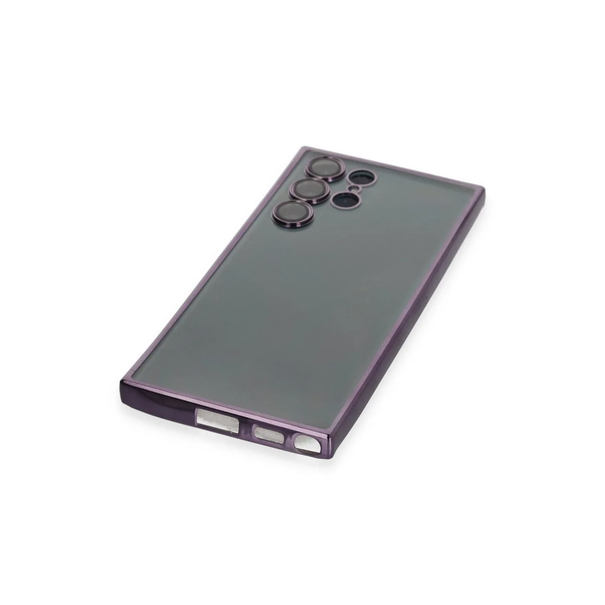 Samsung Galaxy S22 Ultra Kılıf Razer Lensli Silikon - Mor görsel 3