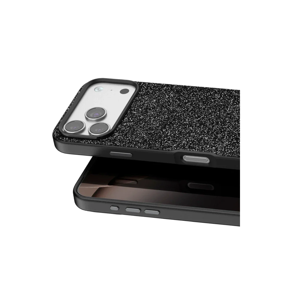 Onegif Apple iPhone 17 Pro Bright Simli Kapak - Siyah görsel 2