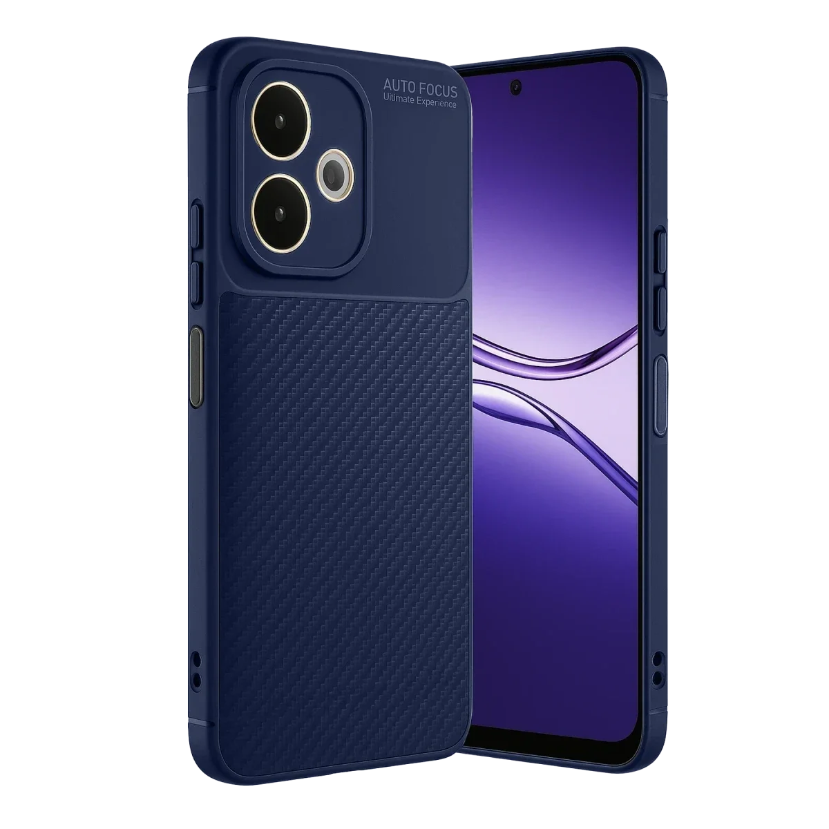 Oppo A5 Pro 4G Kılıf Auto Focus Karbon Kapak - Lacivert