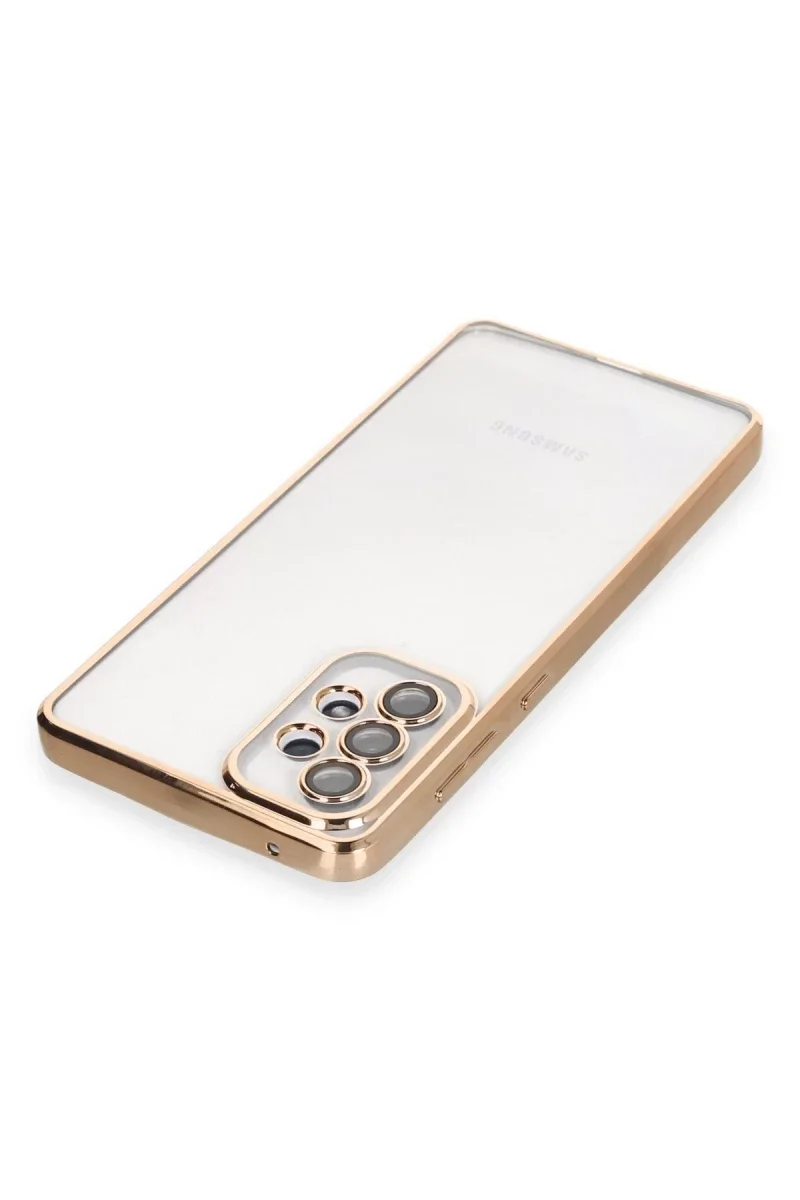 Samsung Galaxy A73 5G Kılıf Razer Lensli Silikon - Gold görsel 3