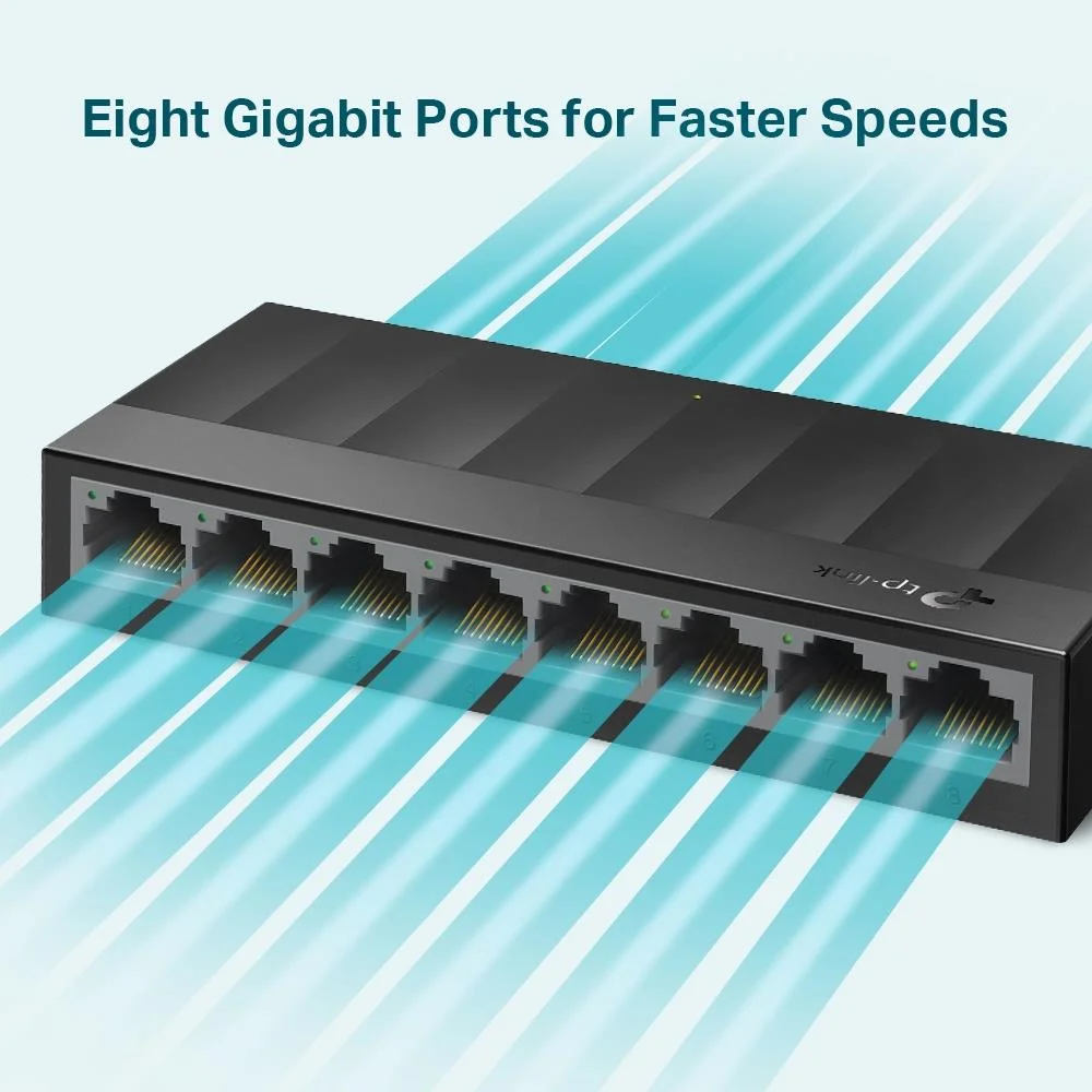 LS1008G 8 Port 10/100/1000 Gıgabıt Plastik Kasa Swıtch görsel 3