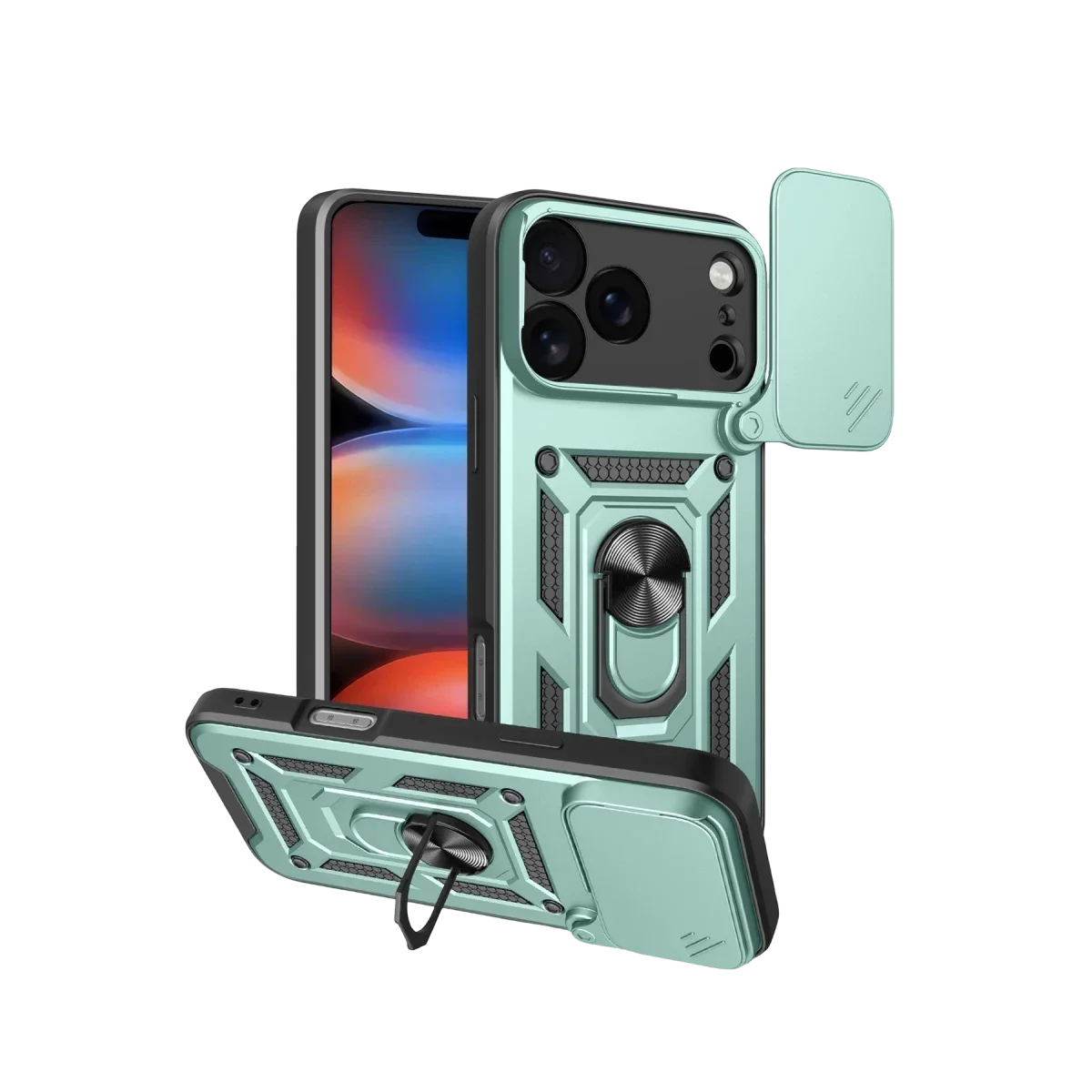 Apple iPhone 17 Pro Pars Lens Yüzüklü Silikon - Yeşil