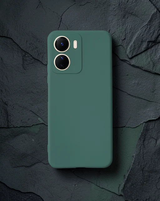 Vivo Y16 Kılıf First Silikon - Koyu Yeşil
