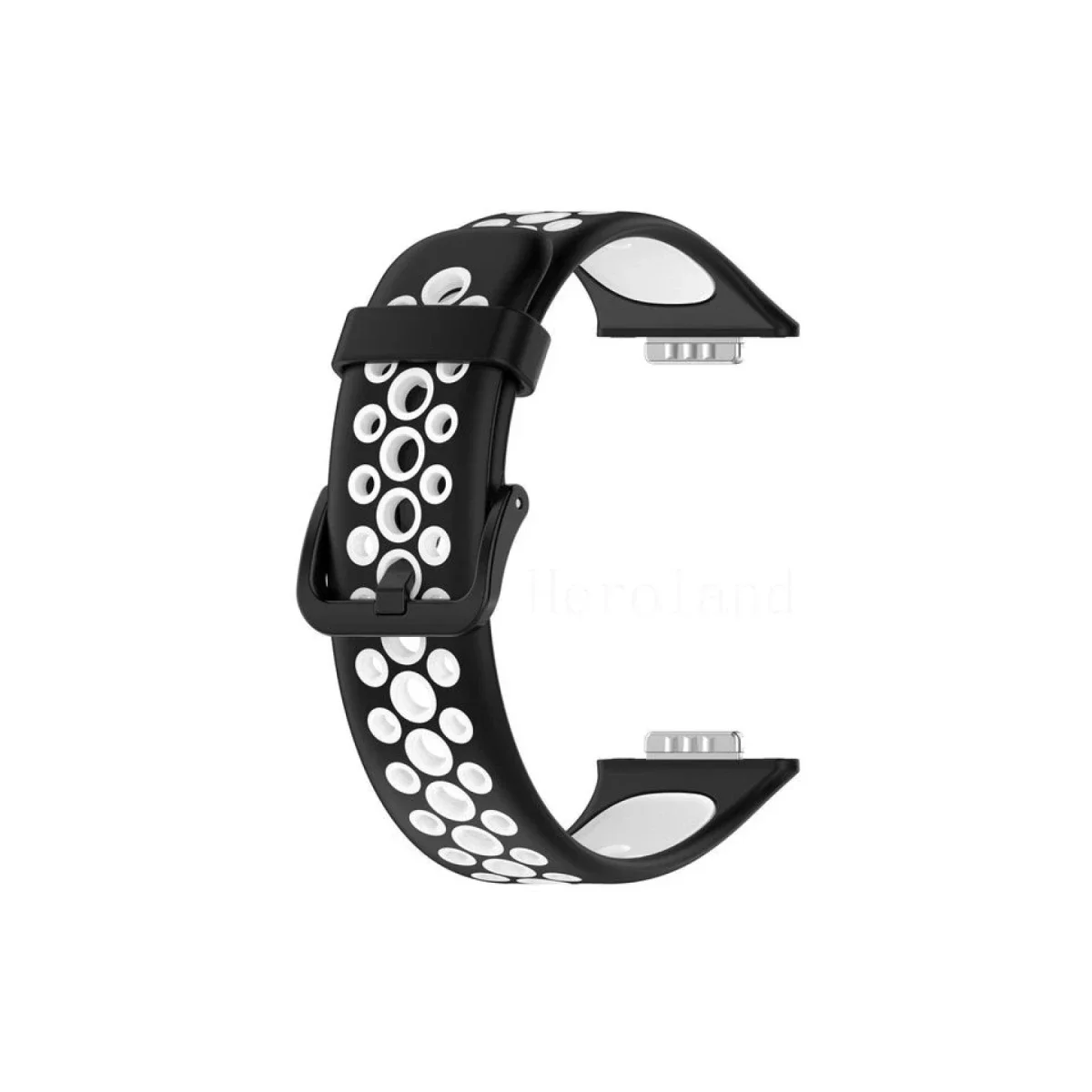 Huawei Watch Fit 2 Spor Delikli Kordon - Siyah-Beyaz görsel 2