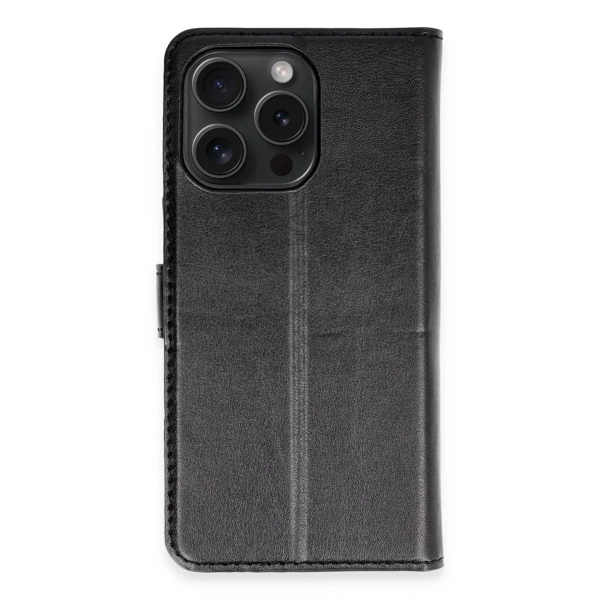 Apple iPhone 15 Pro Max Kılıf Trend S Plus Kapaklı Kılıf - Siyah
