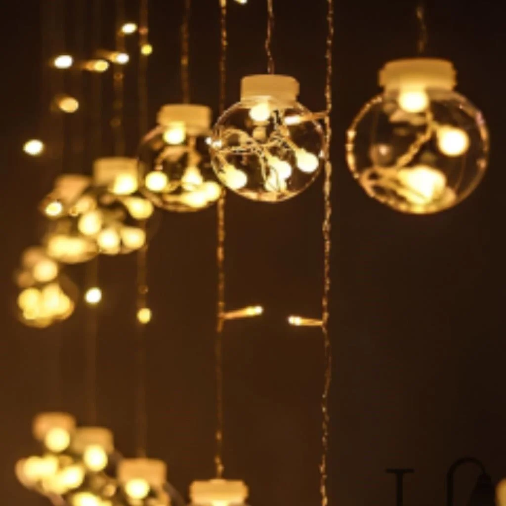 10 Sarkıtlı Kumandalı Dekoratif Top İçi Mini Toplu LED Günışığı Rengi Dekoratif Aydınlatma görsel 4