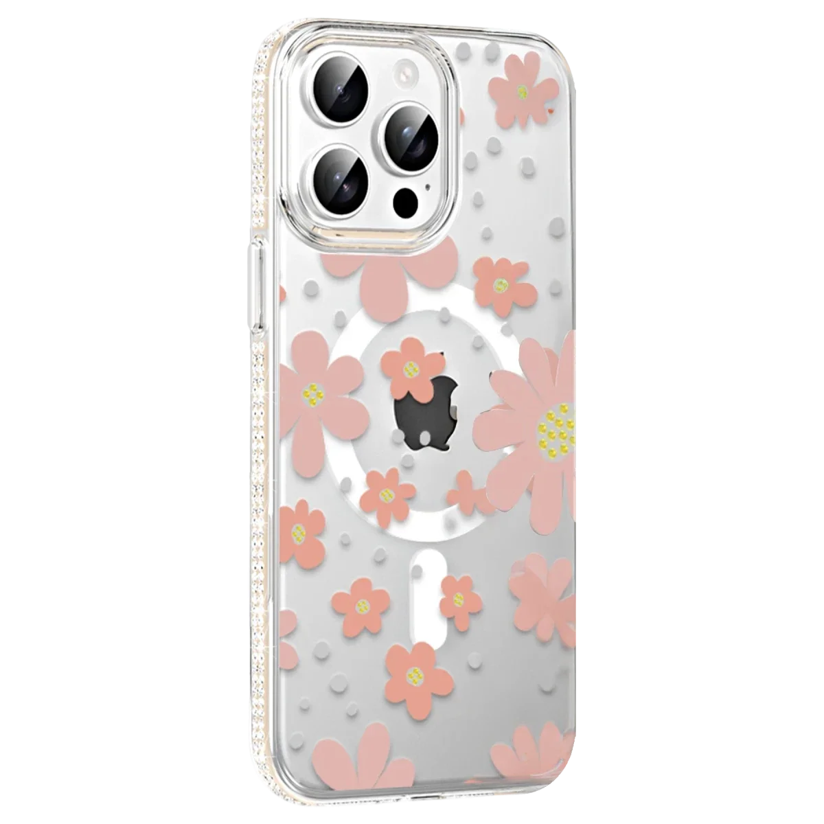 Joko Apple iPhone 15 Pro Floral Magsafe Kapak - Pembe