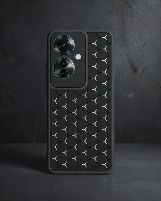 Oppo Reno 11f Kılıf Petek Silikon Kapak - Siyah