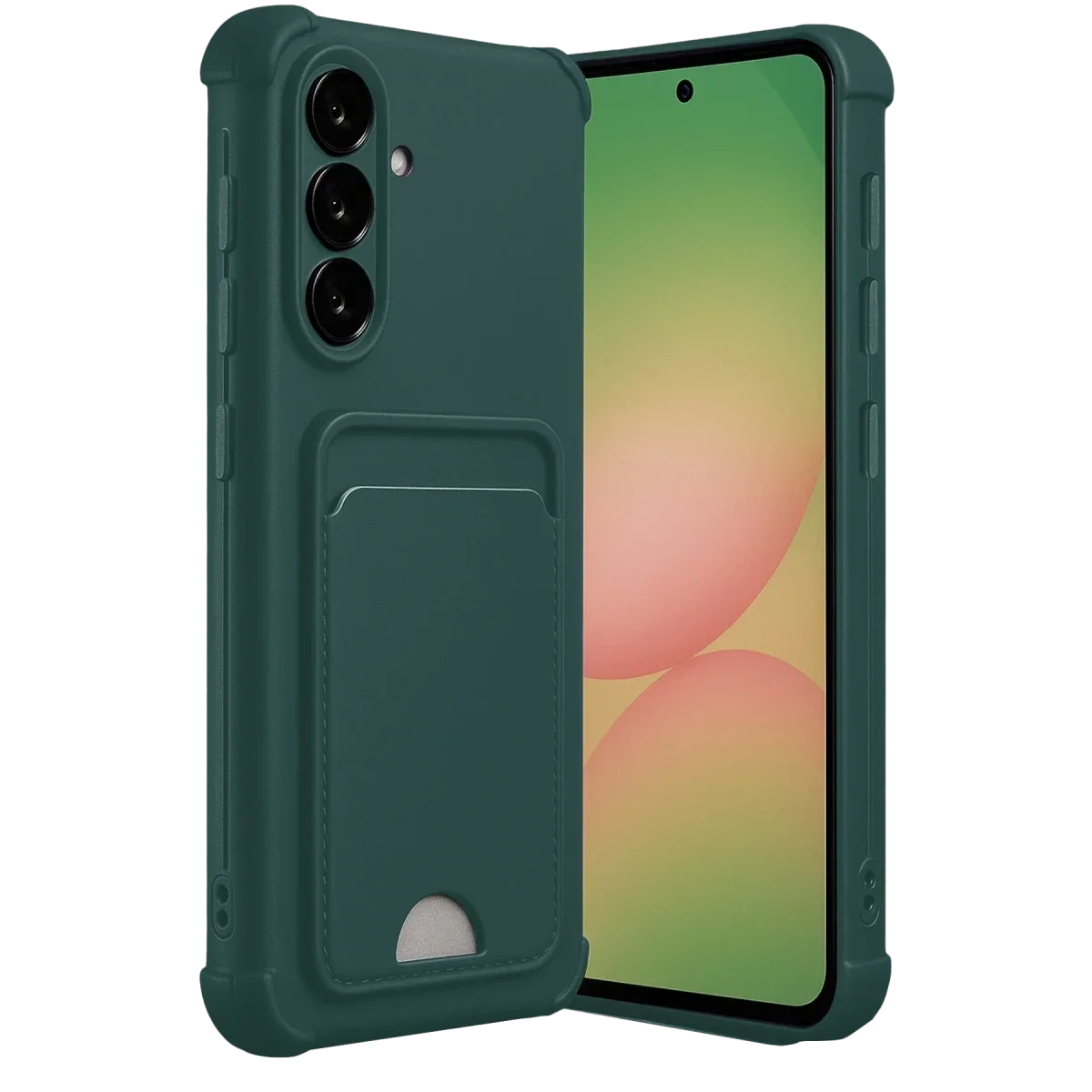 Samsung Galaxy A17 5G Kelvin Kartvizitli Silikon - Koyu Yeşil