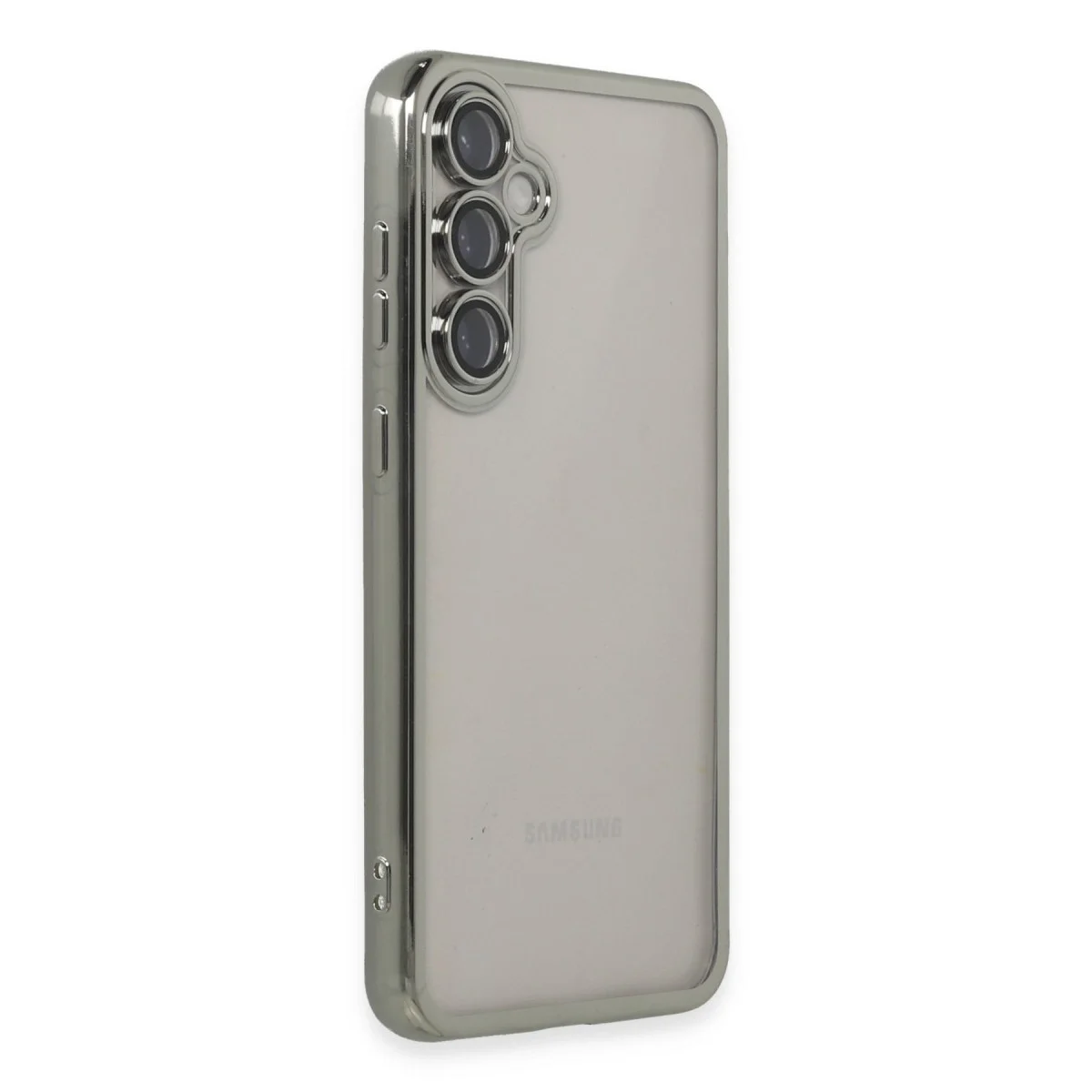 Samsung Galaxy S23 Fe Kılıf Razer Lensli Silikon - Gümüş görsel 2