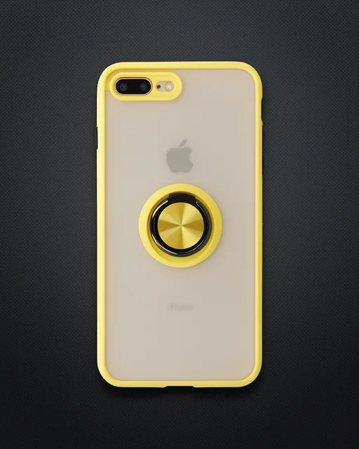 Apple İphone 7 Plus Kılıf Montreal Yüzüklü Silikon Kapak - Sarı