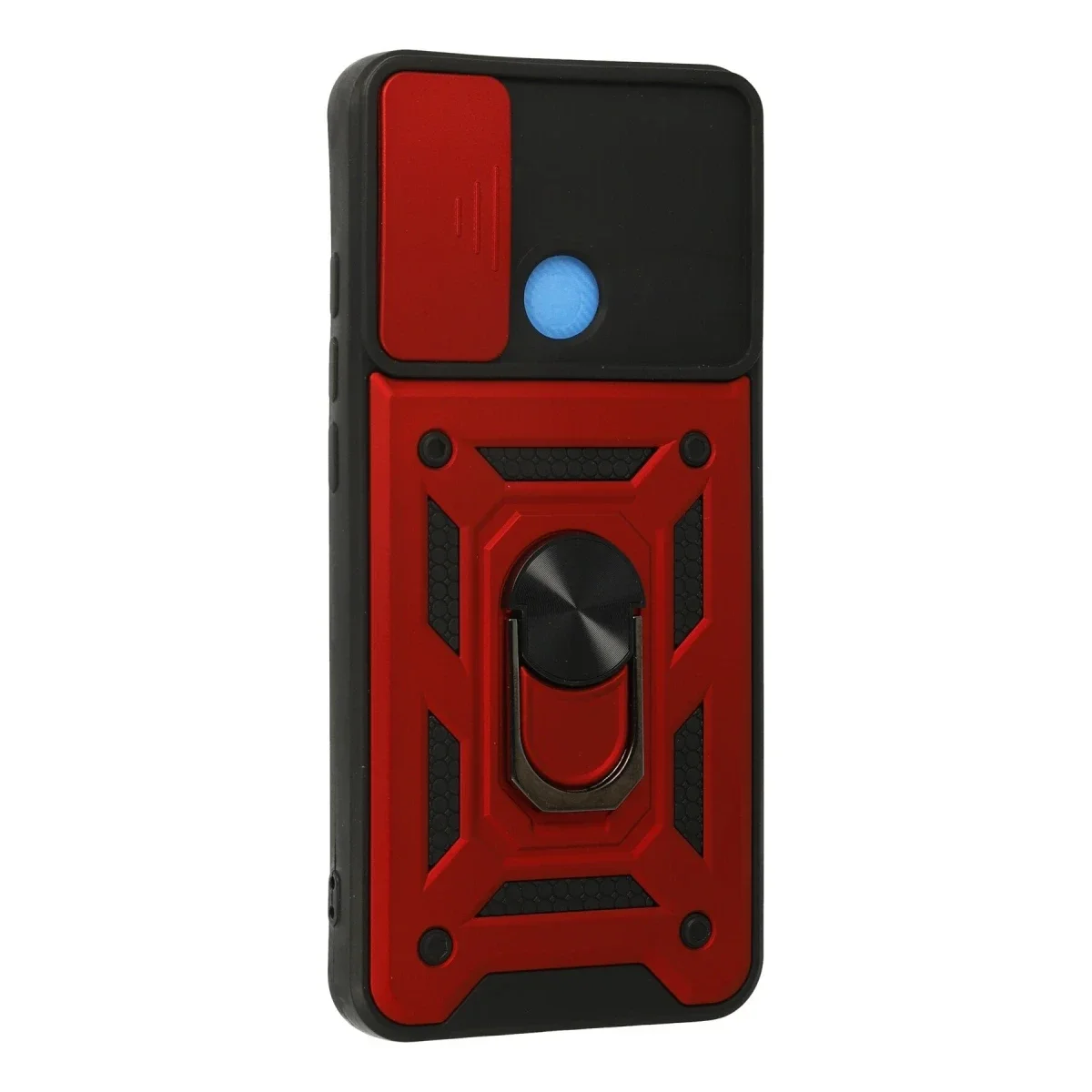 Xiaomi Redmi 9C Kılıf Pars Lens Yüzüklü Silikon - Kırmızı görsel 2