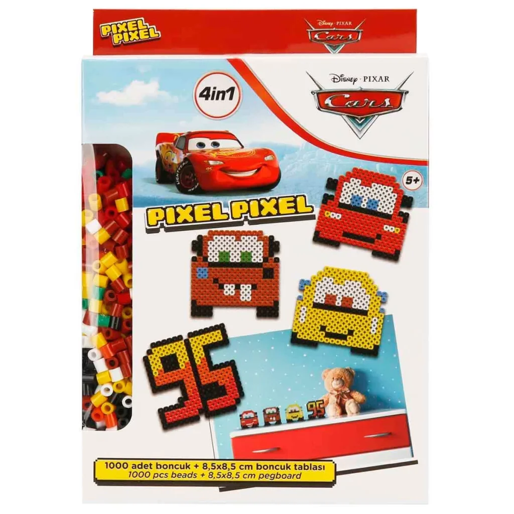 4in1NessiWorld Cars Pixel Pixel Boncuk Aktivite ve Oyuncak Seti görsel 4