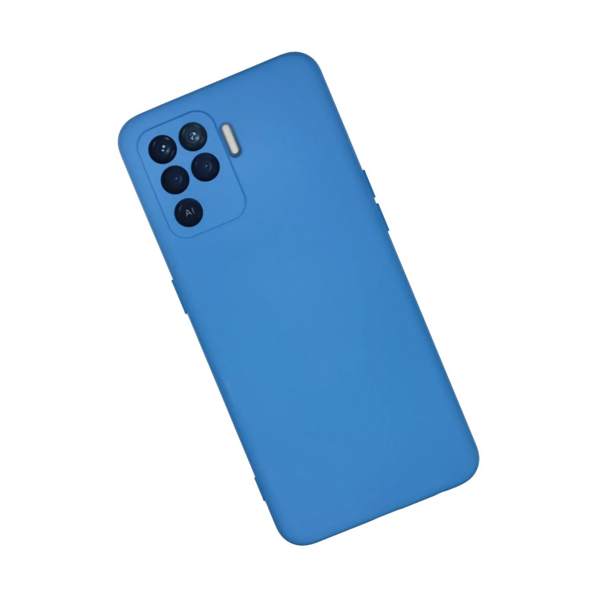 Oppo Reno 5 Lite Kılıf Nano İçi Kadife Silikon - Mavi görsel 3