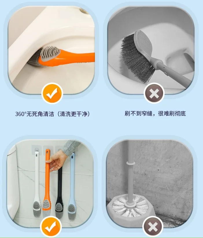 Ördek Tasarımlı Silikon Tuvalet ve İnce Detay Fırçası görsel 3