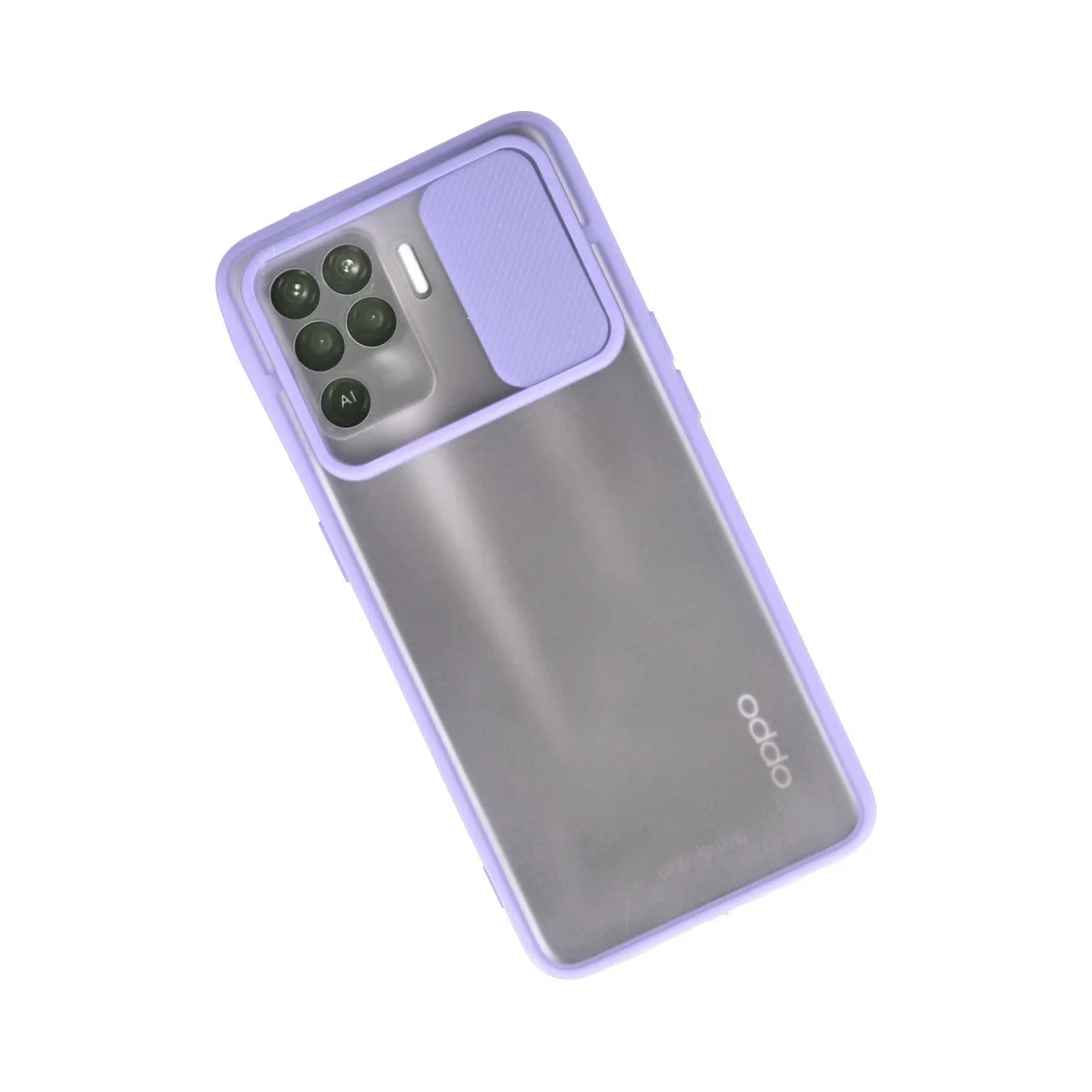 Oppo Reno 5 Lite Kılıf Palm Buzlu Kamera Sürgülü Silikon - Lila görsel 2