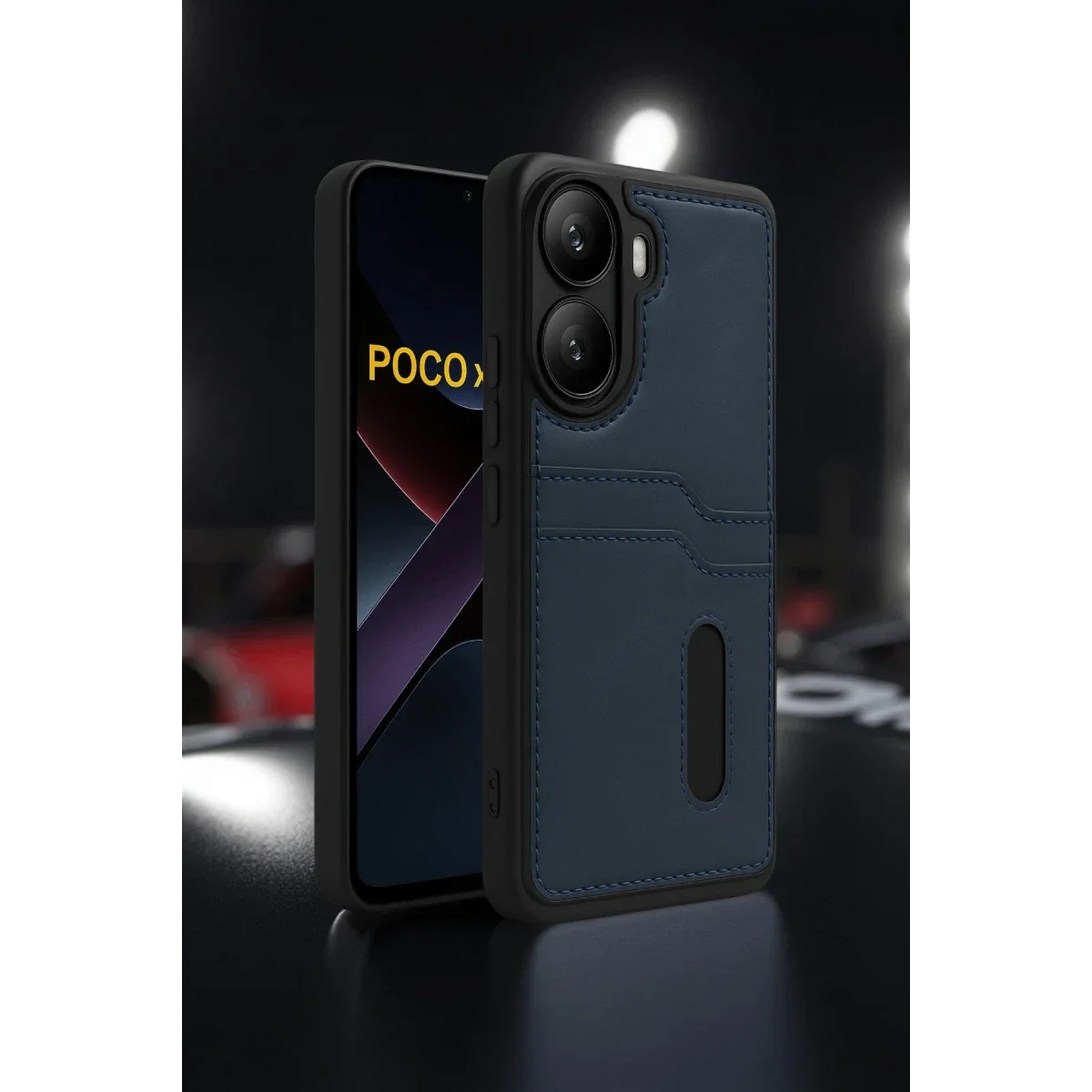 Xiaomi Poco X7 Pro Kılıf Sara Kartvizitli Deri Kılıf - Kırmızı görsel 2