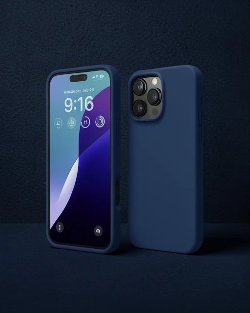 Apple İphone 16 Pro Kılıf Nano İçi Kadife Silikon - Lacivert