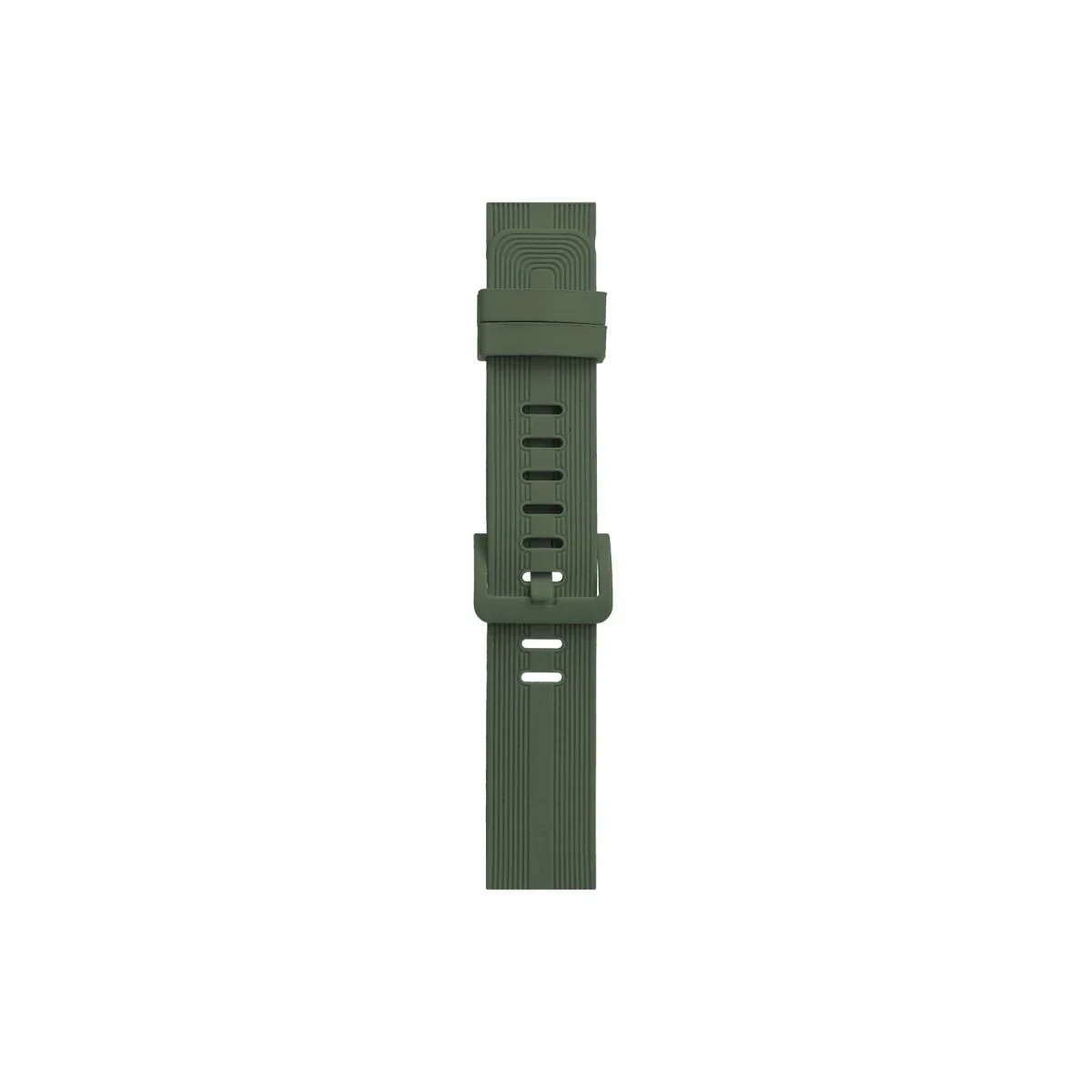 Apple Watch 38mm KR408 Çizgili Silikon Kordon - Koyu Yeşil görsel 3