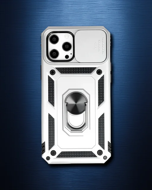 Apple İphone 12 Pro Max Kılıf Pars Lens Yüzüklü Silikon - Gümüş